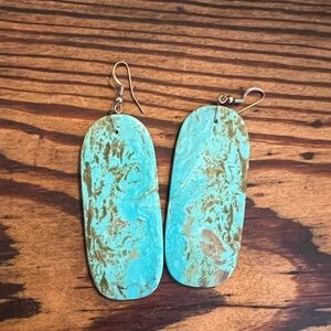 Turquoise slab earrings